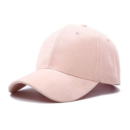 Cap Adjustable Strapback Hat For Men Women Solid Color Suede Leather Baseball