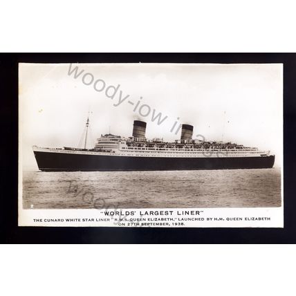 LS2708 - Cunard White Star Liner - Queen Elizabeth - built 1940 - postcard