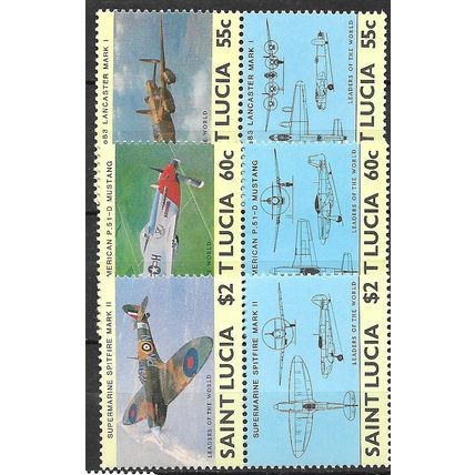 1985 6 different values - MNH (**) - pairs - AIRPLANE
