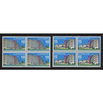 Suriname Central Hospital Paramaribo 2v Blocks of 4 1966 MNH SG#583-584