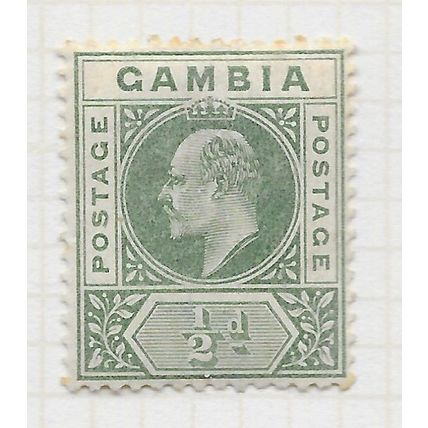 GAMBIA 1902 KE7 KEY PLATE HALF PENNY WMK CA MINT MH SG45 45 SG