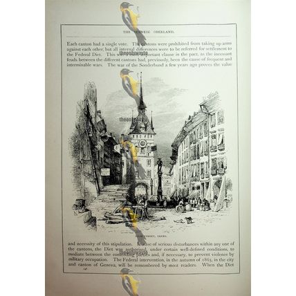High Street, Berne, Switzerland, Book Illustration (Print), c1890