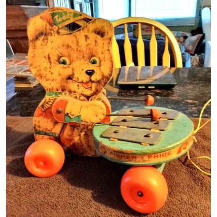 Old Vintage Original Fisher Price Teddy Zilo # 741 8 1/2" Tall 1966