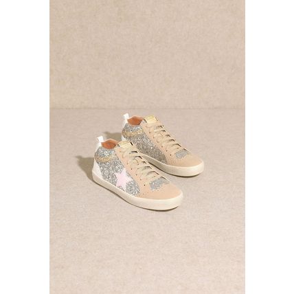 Mi.Im Daisy Rubber Sole Lace-Up Glitter Suede Mid Star Sneakers
