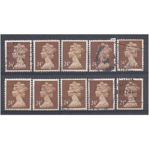 BULK STOCK.24p Chestnut x 10.Type Unchecked.Fine Used.nb12m
