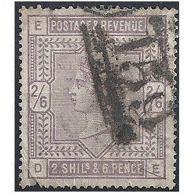 1883 SG178 2/6d Lilac Good+ USed (pelled perf) "DE" ...