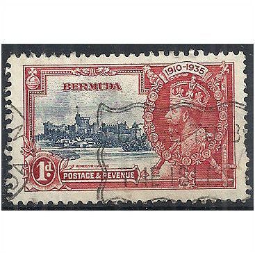 Bermuda 1935 SG94 1d Deep Blue & Scarlet Silver Jubilee Fine Used.. .