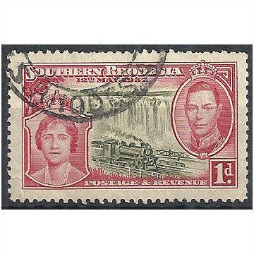 Southern Rhodesia 1937 SG36 1d Olive & Rose-Carmine Fine Used . .