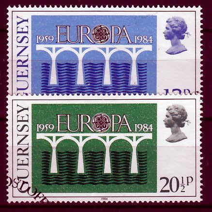 Guernsey Europa Cept 1984 gestempeld ..........