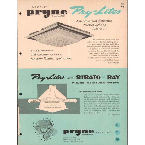 pryne company 1956 pry-lites lighting electrical vintage catalog