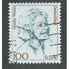 GER 2000 100pf ( €0.51) 'GRETHE WEISSER' FINE USED (EBID43-233)