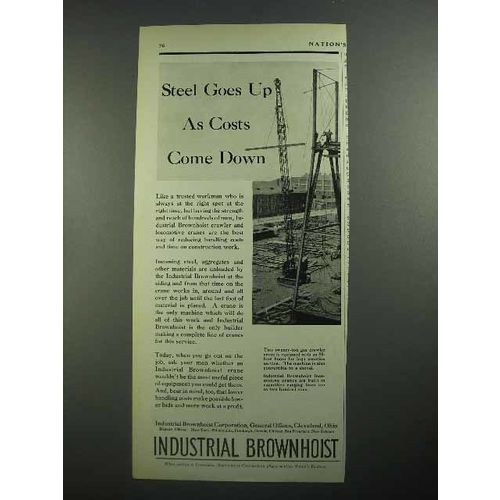 1931 Industrial Brownhoist Crane Ad - Steel Goes Up!