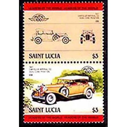 St. Lucia 1984 - Cars - 2 x $3.00 Se-tenant MNH Stamps