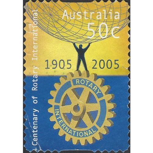 AUSTRALIA, Rotary International, 100 years s/a, blue & yellow 2005, 50c