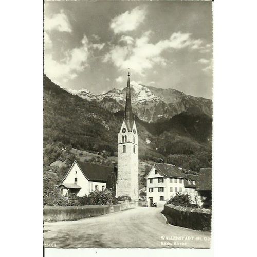 Switzerland WALLENSTADT Church Postcard by foto Gross (25102)