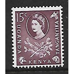 KENYA UGANDA TANGANYIKA 1960 SG 185 15c DULL PURPLE M / MINT