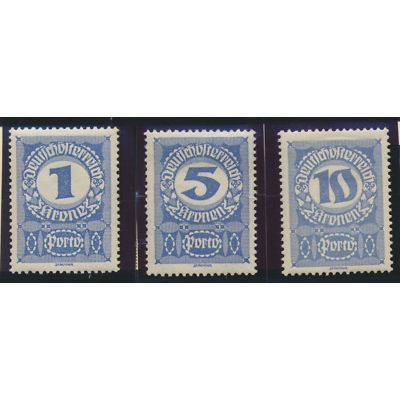 Austria Stamps Scott #J75 To J92, Mint Hinged
