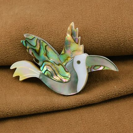 Exquisite Handmade "Bird of Paradise" Natural Shell Brooch/ Pin
