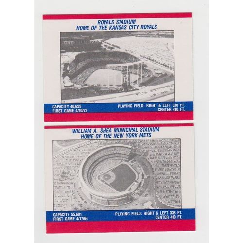 Two 1988 Fleer New York Mets Team Logo Stickers/ Stadium baseball cards