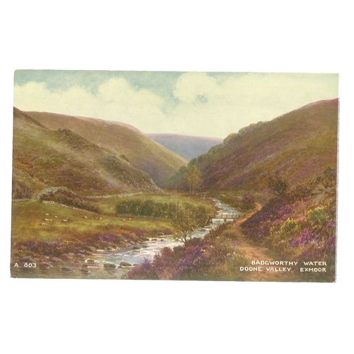 BADGWORTHY WATER, DOONE VALLEY, EXMOOR unused postcard by BAMFORTH =