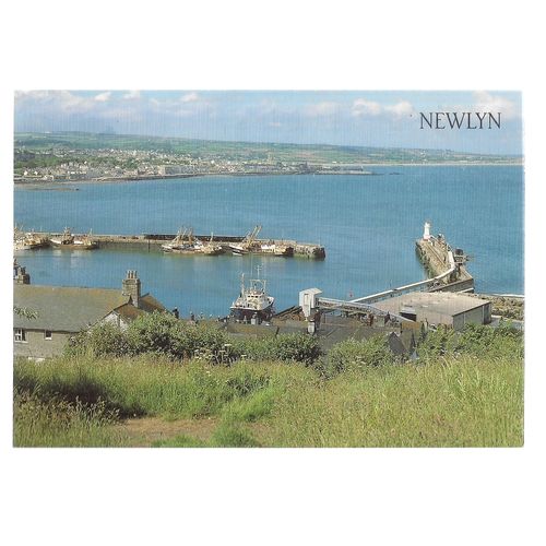 THE HARBOUR, NEWLYN.CORNWALL used postcard =