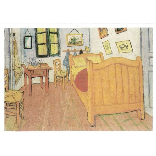 HIS BEDROOM IN ARLES 1888 by Vincent Van Gogh used postcard 1990 postmark =