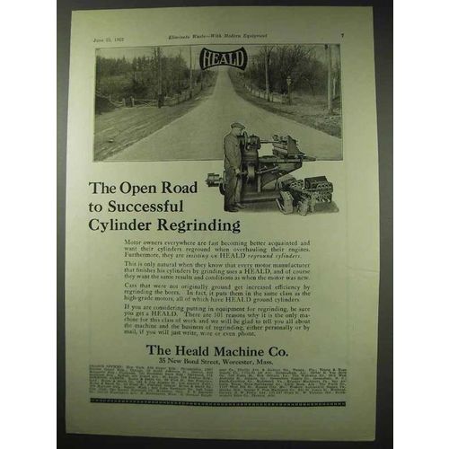 1922 Heald Cylinder Grinders Ad - The Open Road