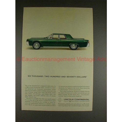 1963 Lincoln Continental Ad - Six Thousand Two Hundred!