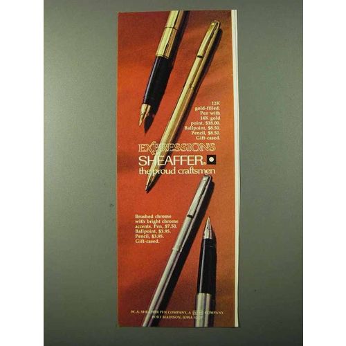 1971 Sheaffer Pens Ad - The Proud Craftsmen