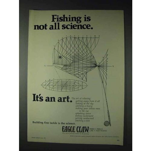 1973 Eagle Claw Fishing Tackle Ad - It's an Art