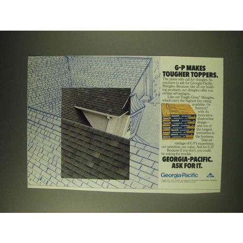 1989 Georgia-Pacific Shingles Ad - G-P makes tougher toppers