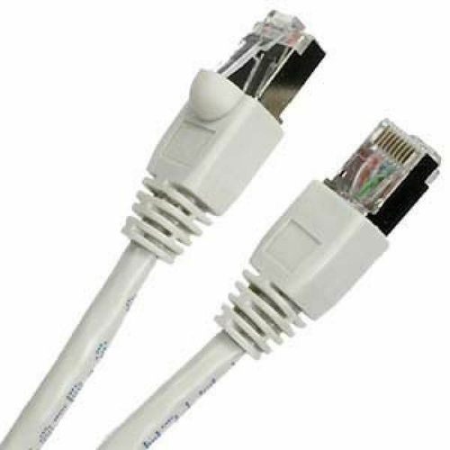 7 ft. CAT6a Shielded (10 GIG) STP Network Cable w/Metal Connectors - White