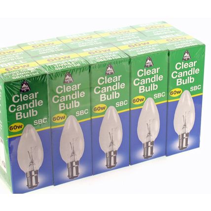 10 x Bell 60w Clear Candle Filament Bulb SBC Small Bayonet 15d Fully Dimmable