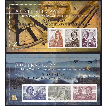 Australia 1999 Navigator Miniature Sheets ~STAMP NEWS 50 YEARS - VFMNH