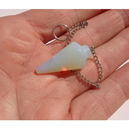 G Opalite Pendulum Crystal Dowsing 7 Inch Metaphysical Energy Work Spiritual