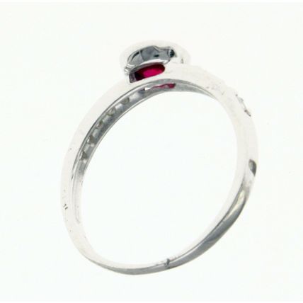 New Real Solid 925 Sterling Silver Red Bezel CZ Eternity Wedding Band Ring
