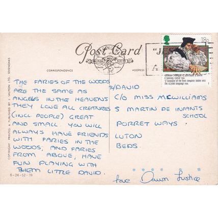 6x4 Continental size printed postcard Fairies of the Woods