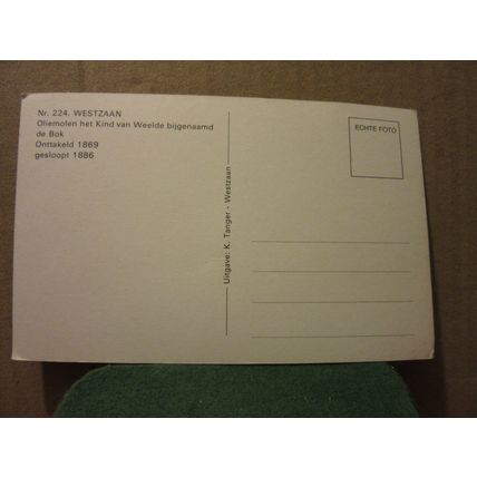 WESTZAAN, HOLLAND , unused postcard =