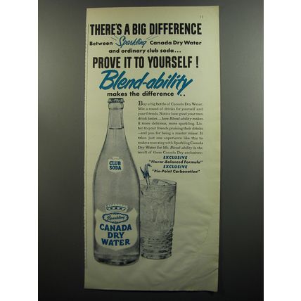 1952 Canada Dry Water Ad - There's a big difference