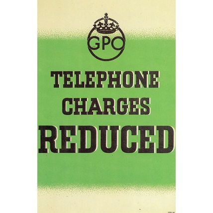 GPO Telephone Charges Reduced in 1930s Old Advertising Postcard
