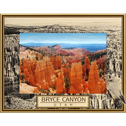Bryce Canyon National Park Laser Engraved Wood Picture Frame Landscape (3 x 5)