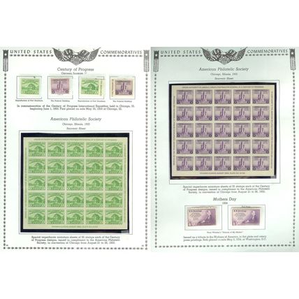 United States Souvenir Sheets and Stamps 1933-1937