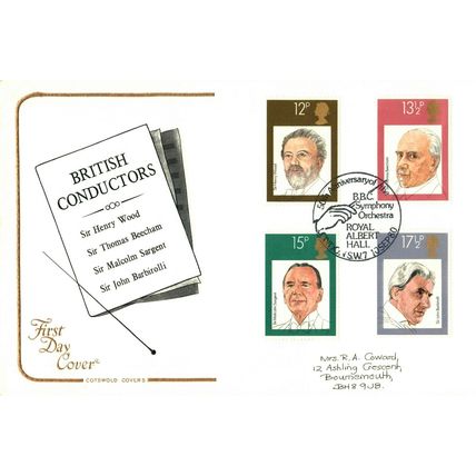 1980, British Conductors, Royal Albert Hall Postmark, FDC