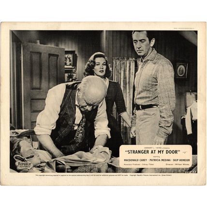 STRANGER AT MY DOOR 1956 Macdonald Carey, Patricia Medina 4 10x8 LOBBY CARDS