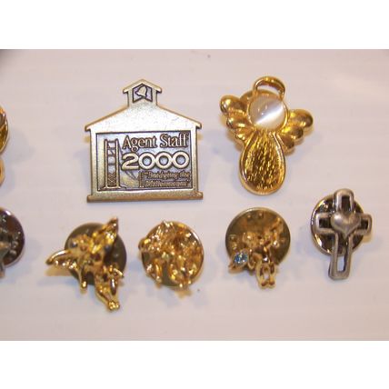 MIXED LOT OF HAT PINS - ANGELS CHERUBS CROSS STAR CHRISTIAN RELIGIOUS