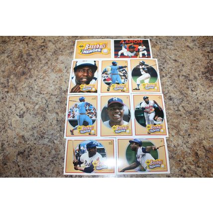 1990 upper deck baseball heroes hank aaron hof 10 cards set