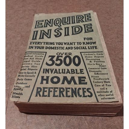 Enquire Inside - Very Old Paperback Book