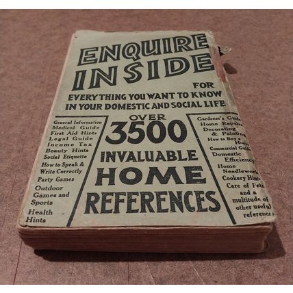 Enquire Inside - Very Old Paperback Book