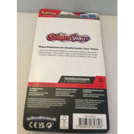 New Pokemon Holo Arcanine/Growlithe Scarlet & Violet Blister Pack + Coin