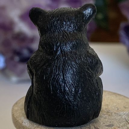 Vintage Black Forest Bear W Yellow Eyes Plastic Figure Toy JC Hong Kong 1 3/8"